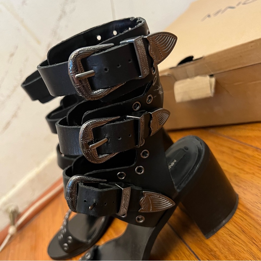 Mango studded western heeled sandals Size 6 - Picture 4 of 6